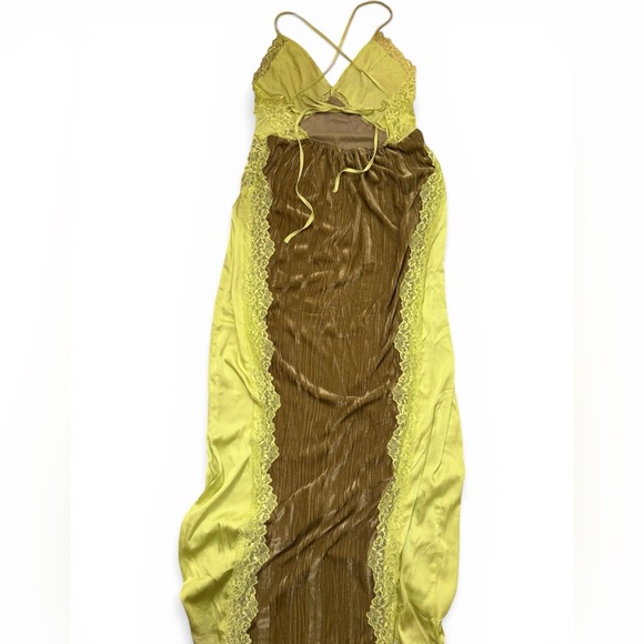 Free People Intimately Let's Get Away Maxi In Chartreuse Combo Women’s Large - Picture 4 of 11